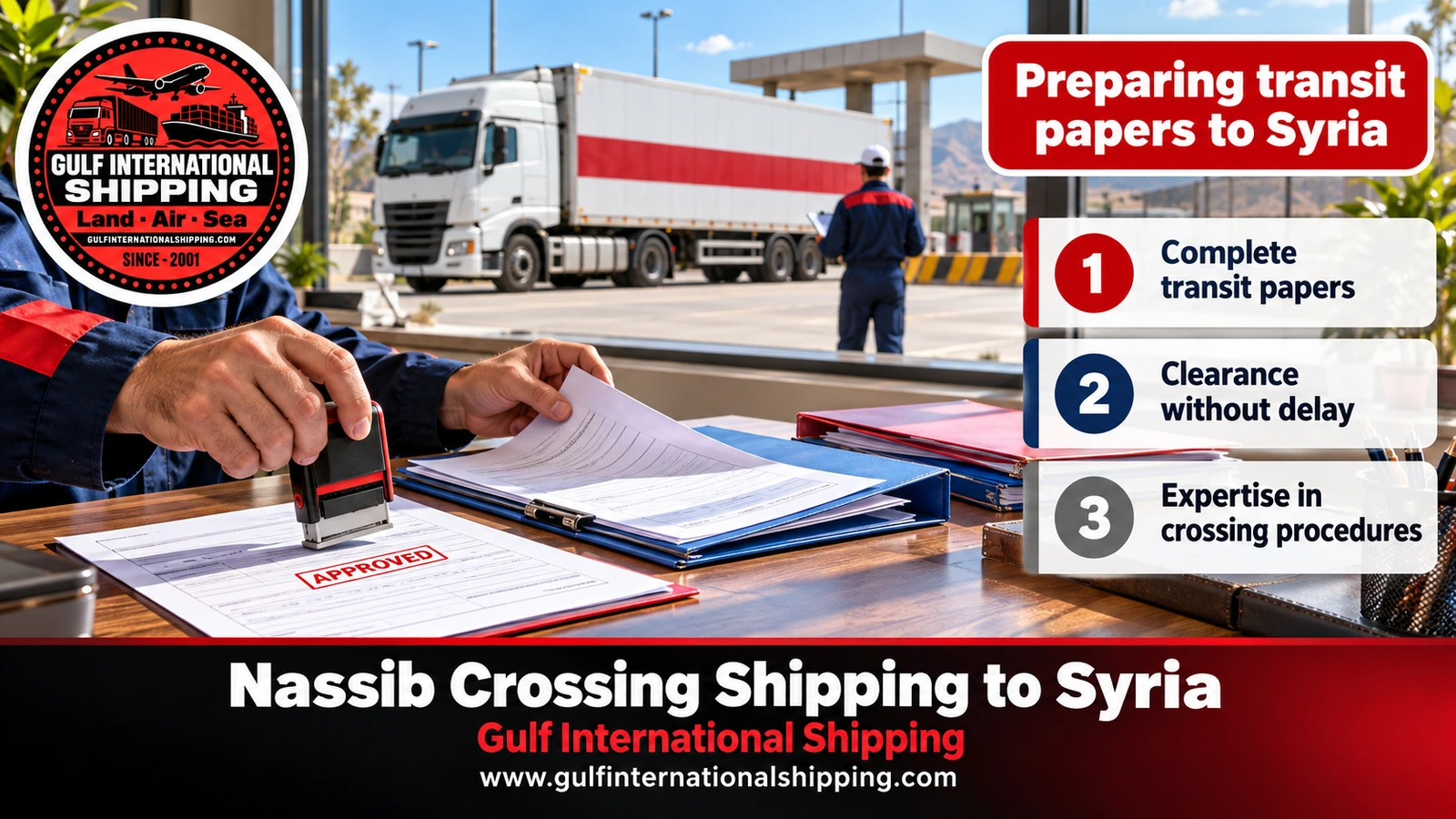 Preparing transit papers to Syria