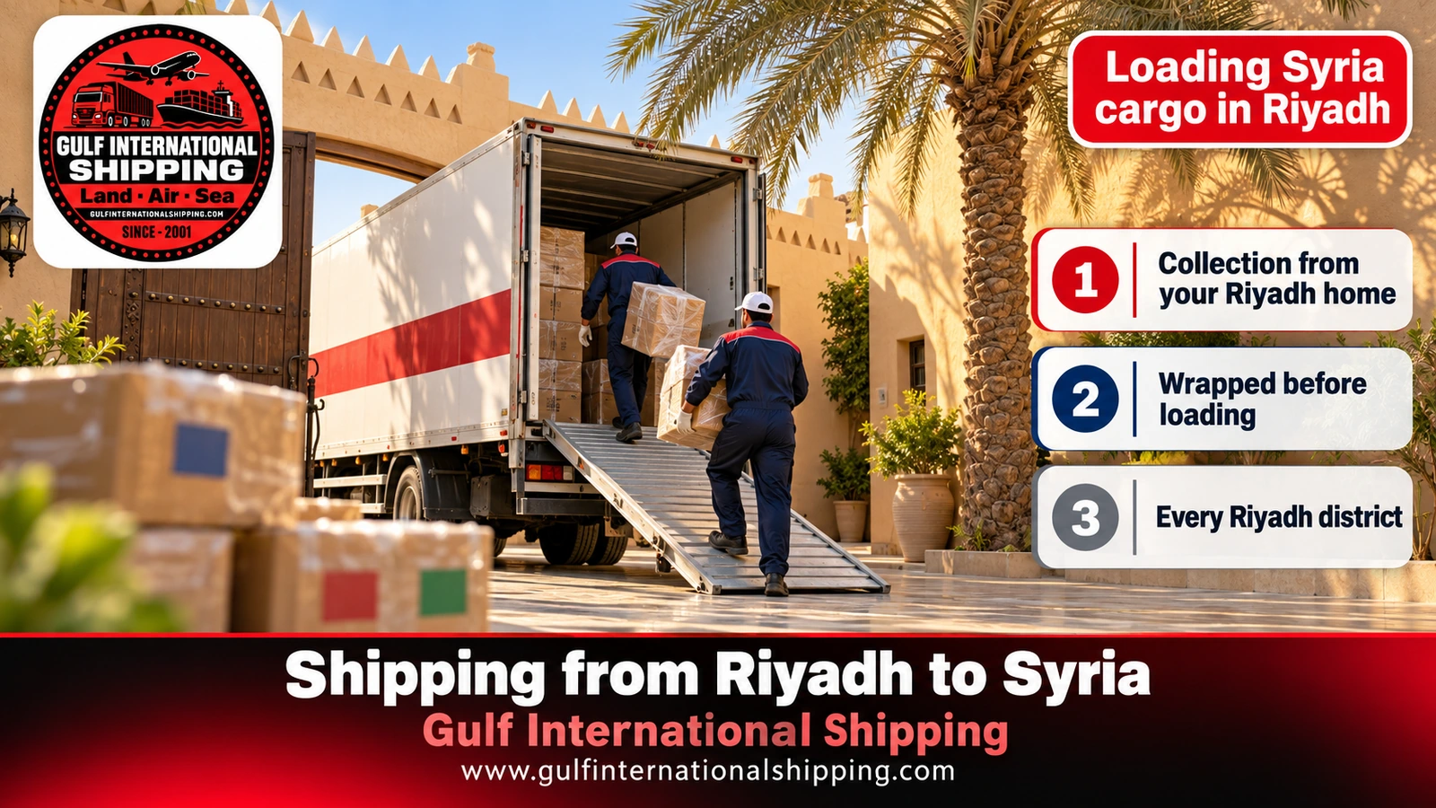Loading Syria cargo in Riyadh