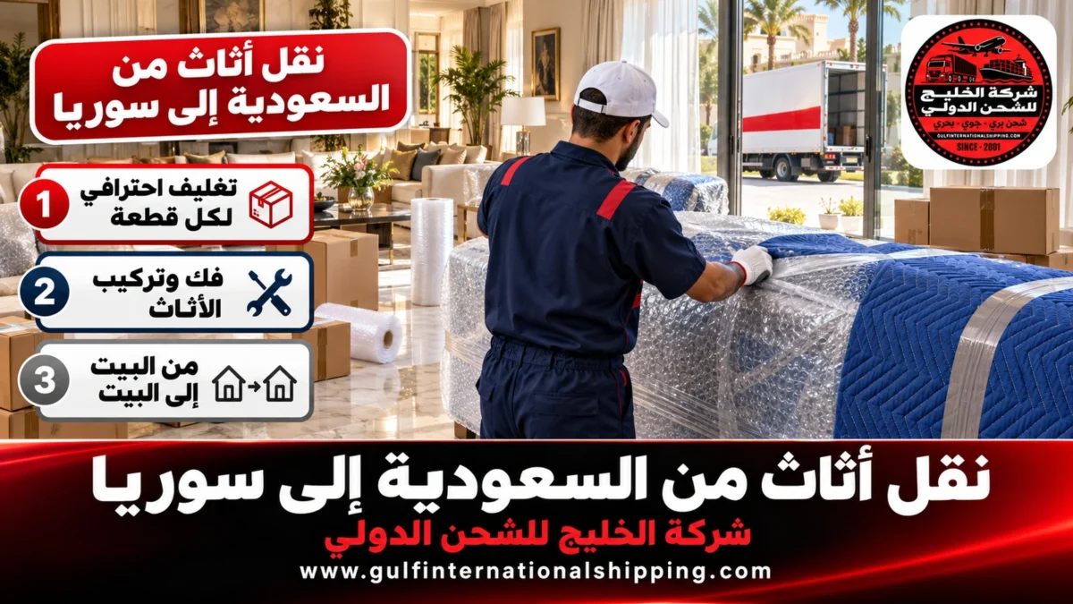 نقل أثاث من السعودية إلى سوريا