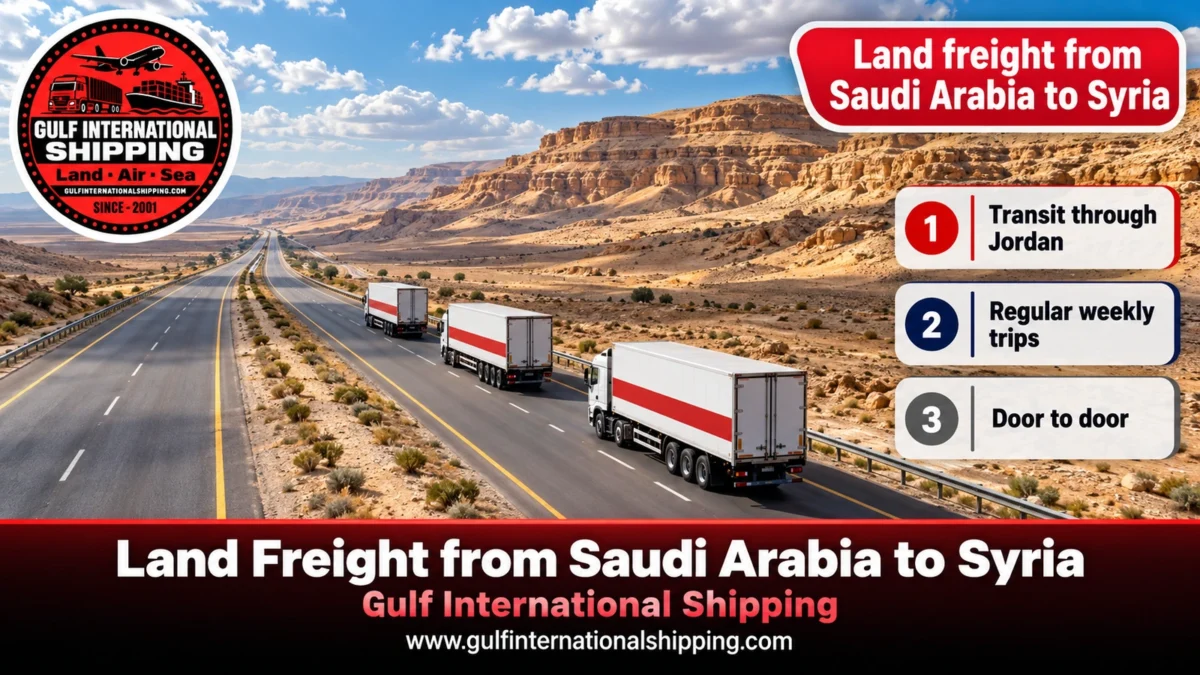 Land freight from Saudi Arabia to Syria