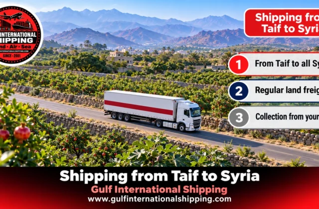 Shipping Company from Taif to Syria Homs, Hama & Cars