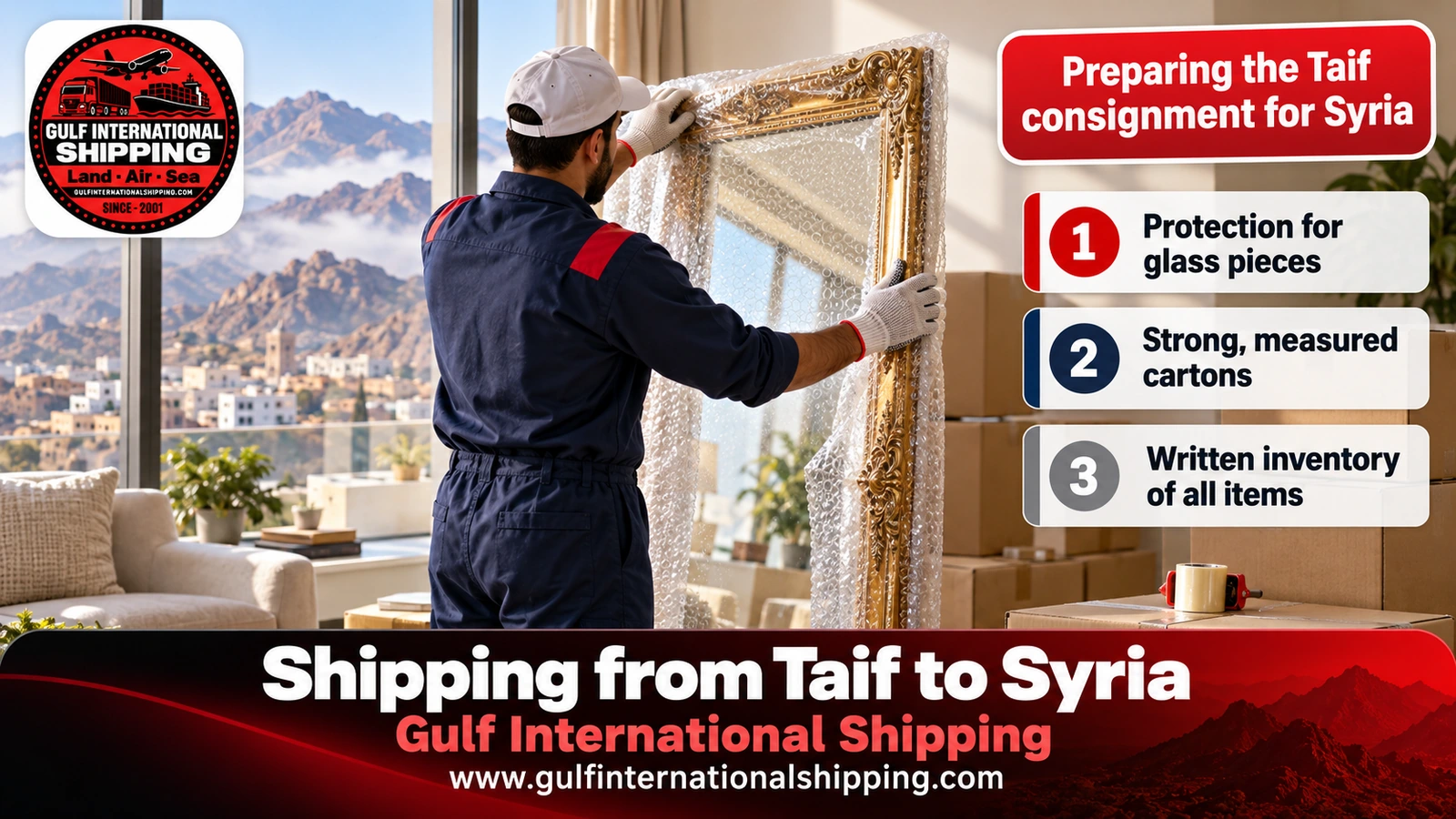Preparing the Taif consignment for Syria