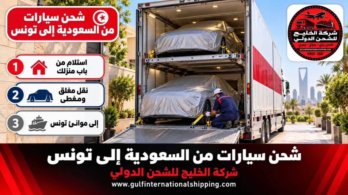 شحن سيارات من السعودية إلى تونس