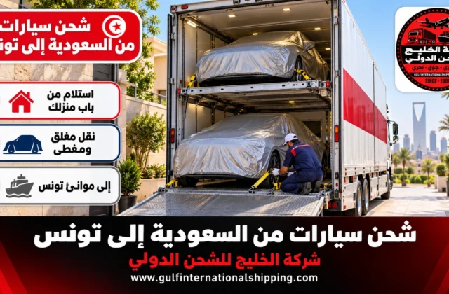 شحن سيارات من السعودية الى تونس نظام FCR وحاوية مغلقة إلى رادس