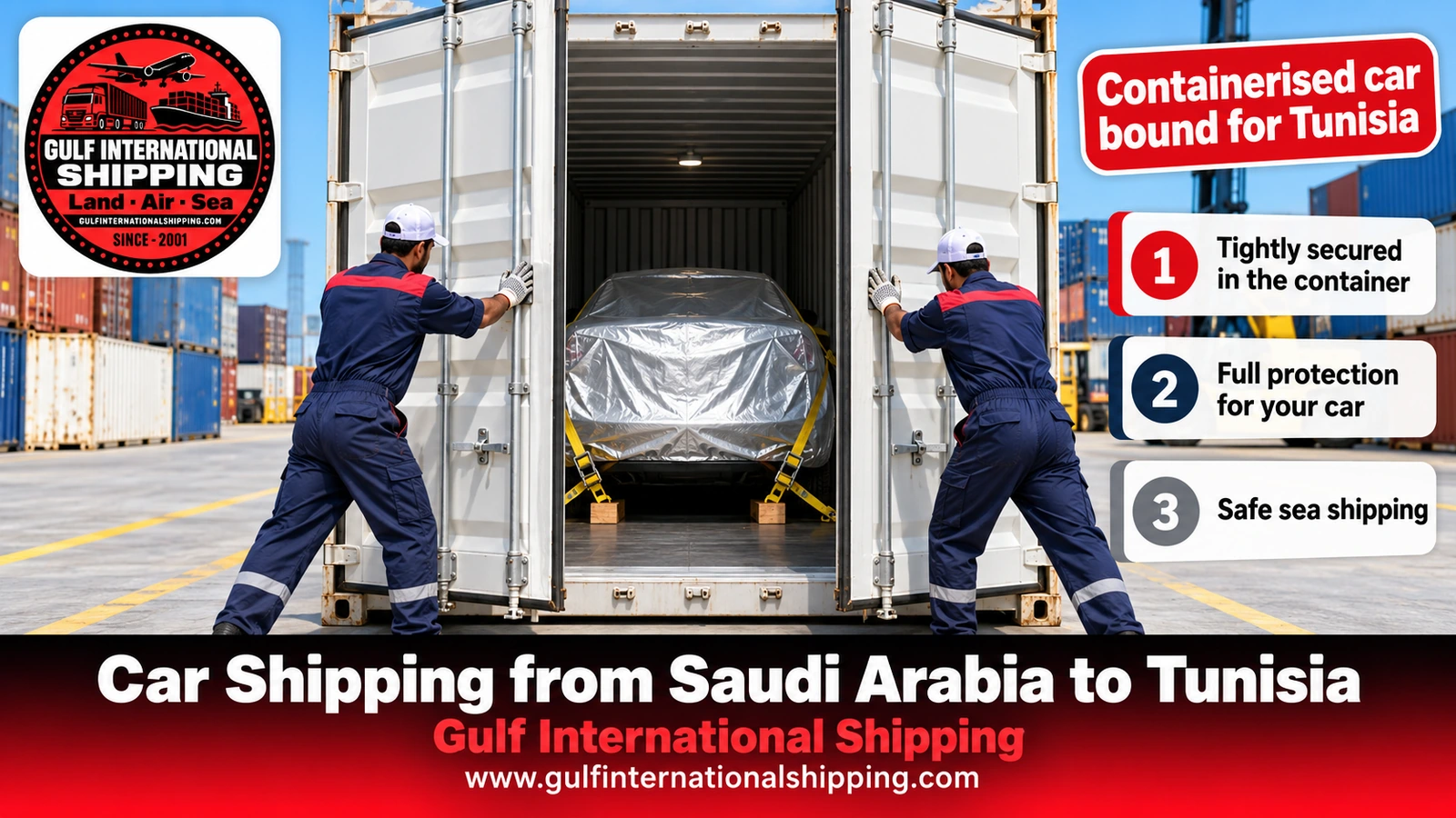 Containerised car bound for Tunisia