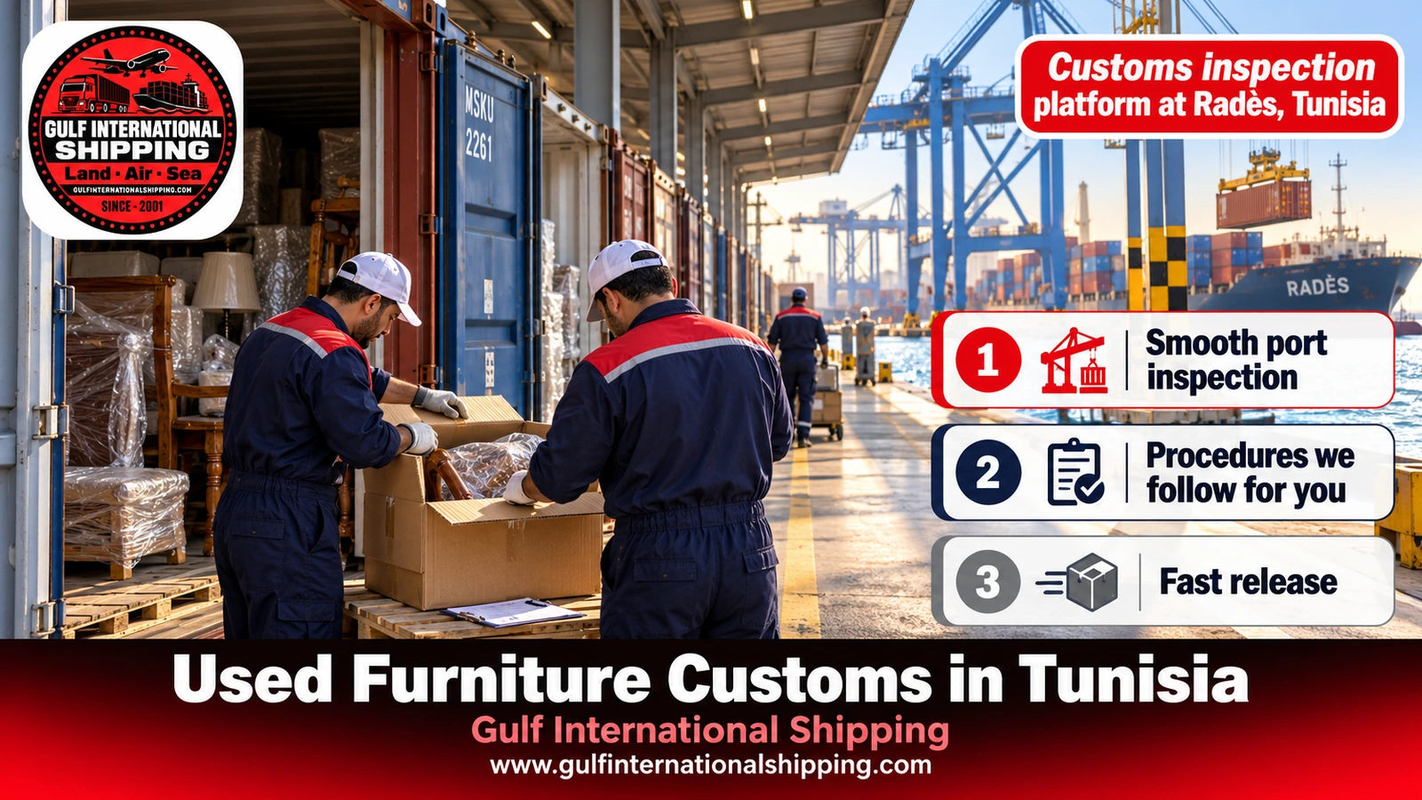 Customs inspection platform at Radès, Tunisia