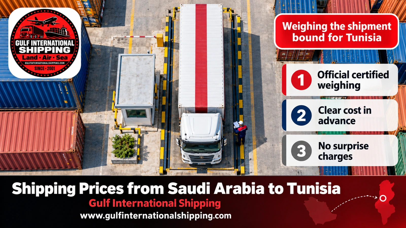 Weighing the shipment bound for Tunisia