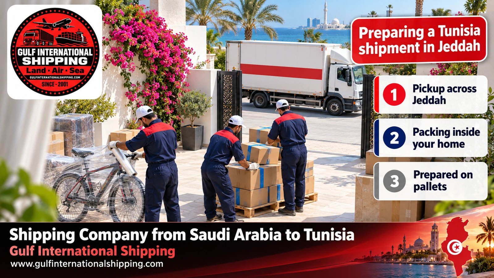 Preparing a Tunisia shipment in Jeddah