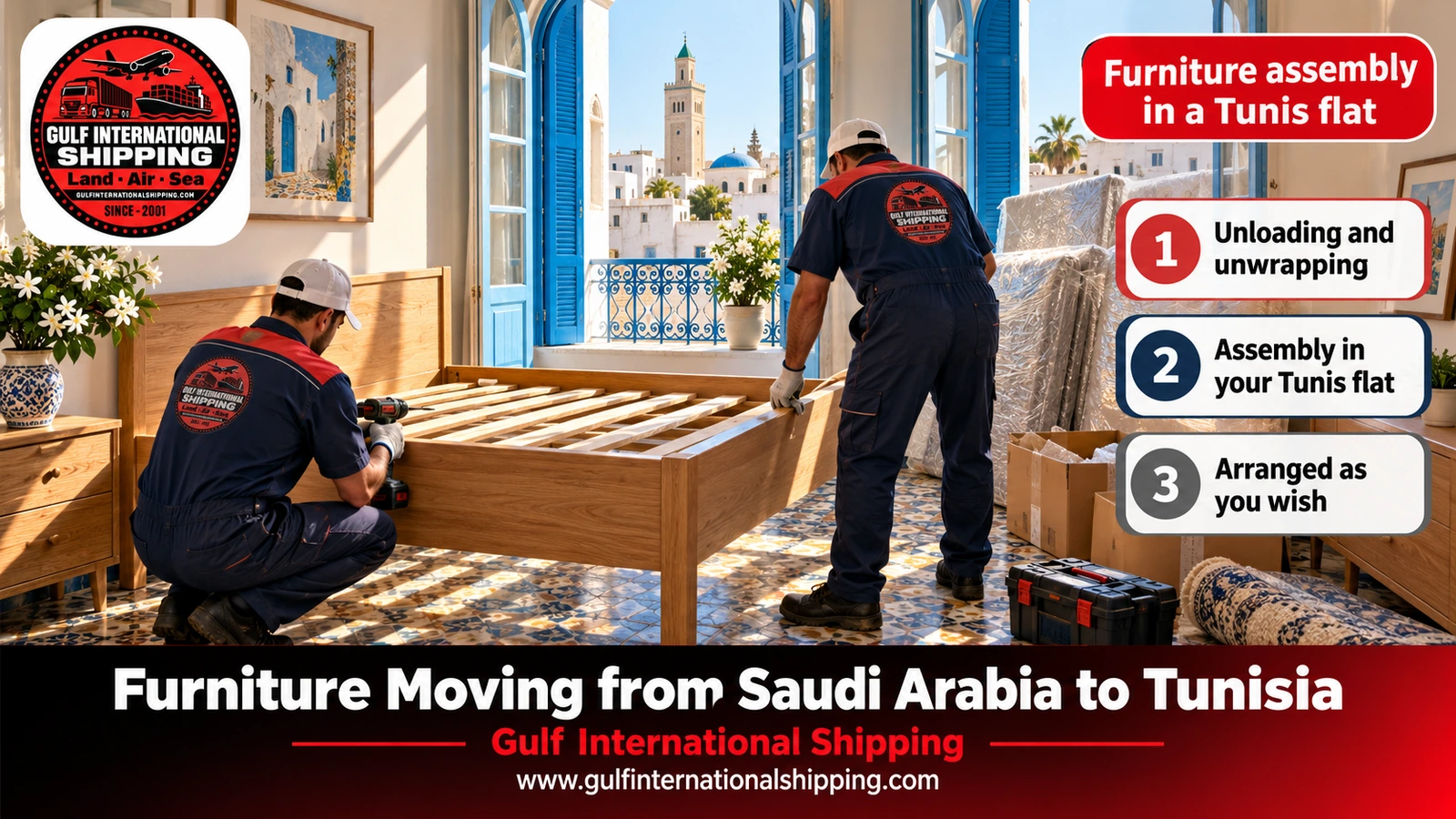 Furniture assembly in a Tunis flat