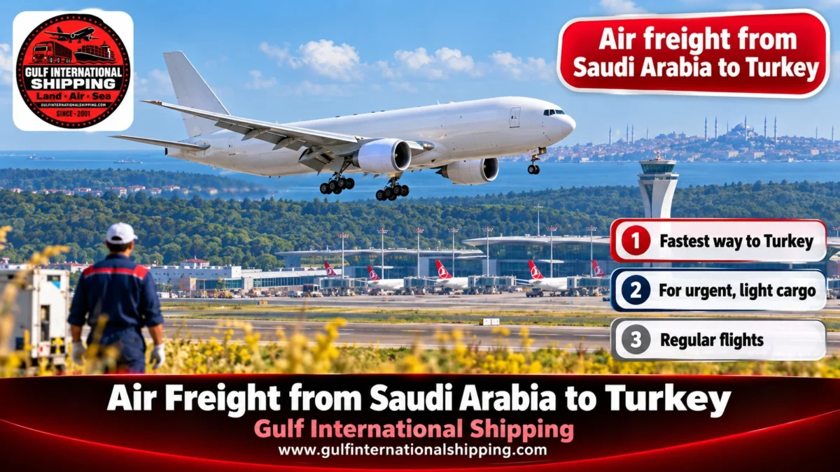 Air freight from Saudi Arabia to Turkey
