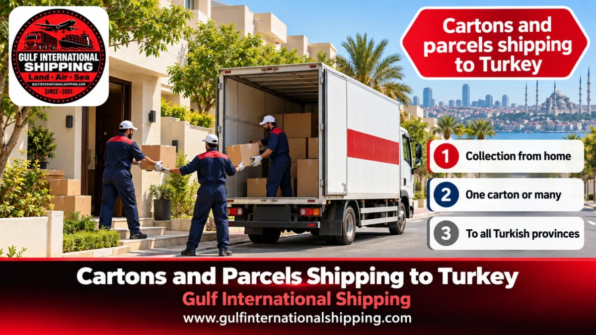 Cartons and parcels shipping to Turkey
