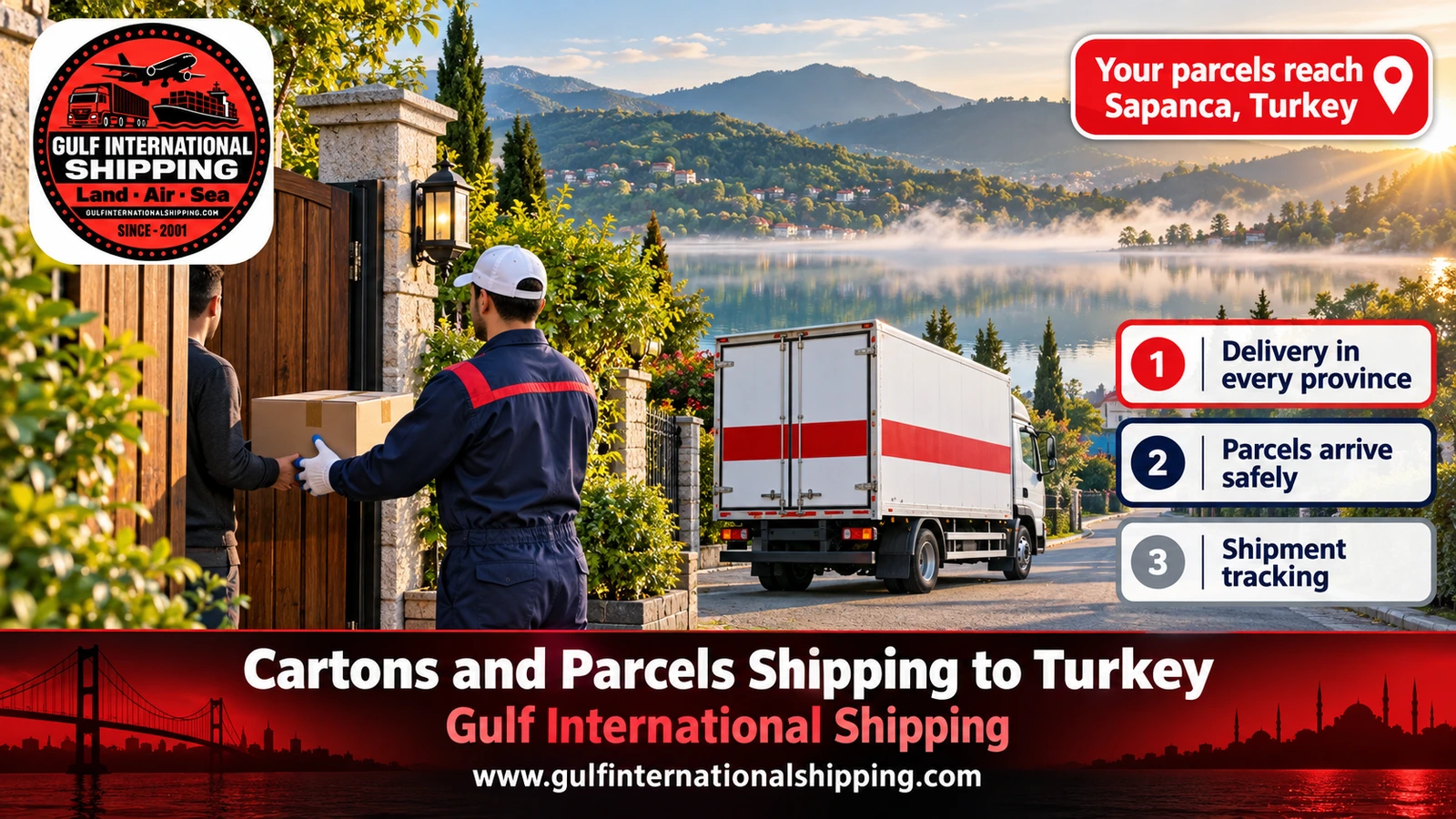 Your parcels reach Sapanca, Turkey