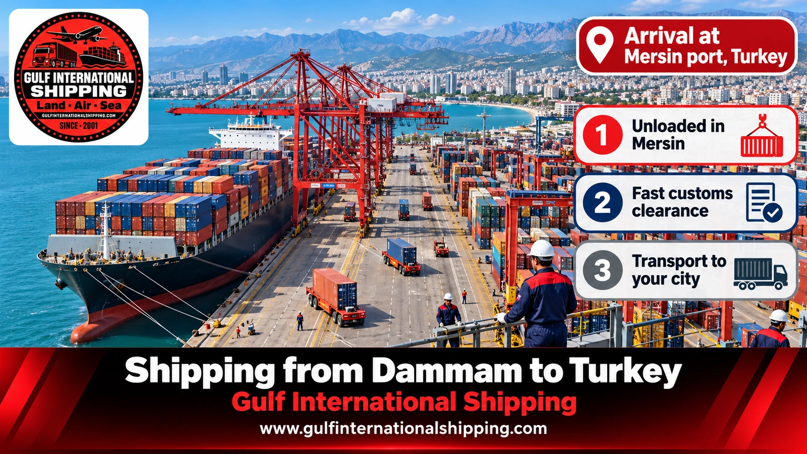 Arrival at Mersin port, Turkey