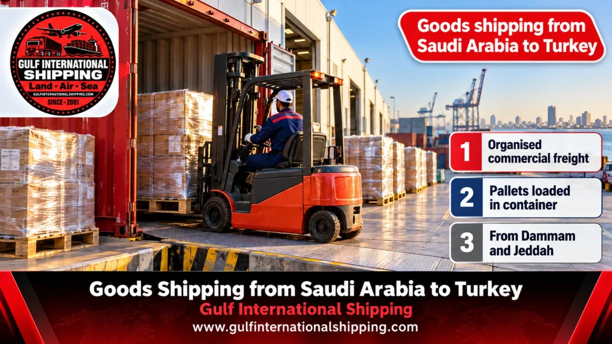 Goods shipping from Saudi Arabia to Turkey