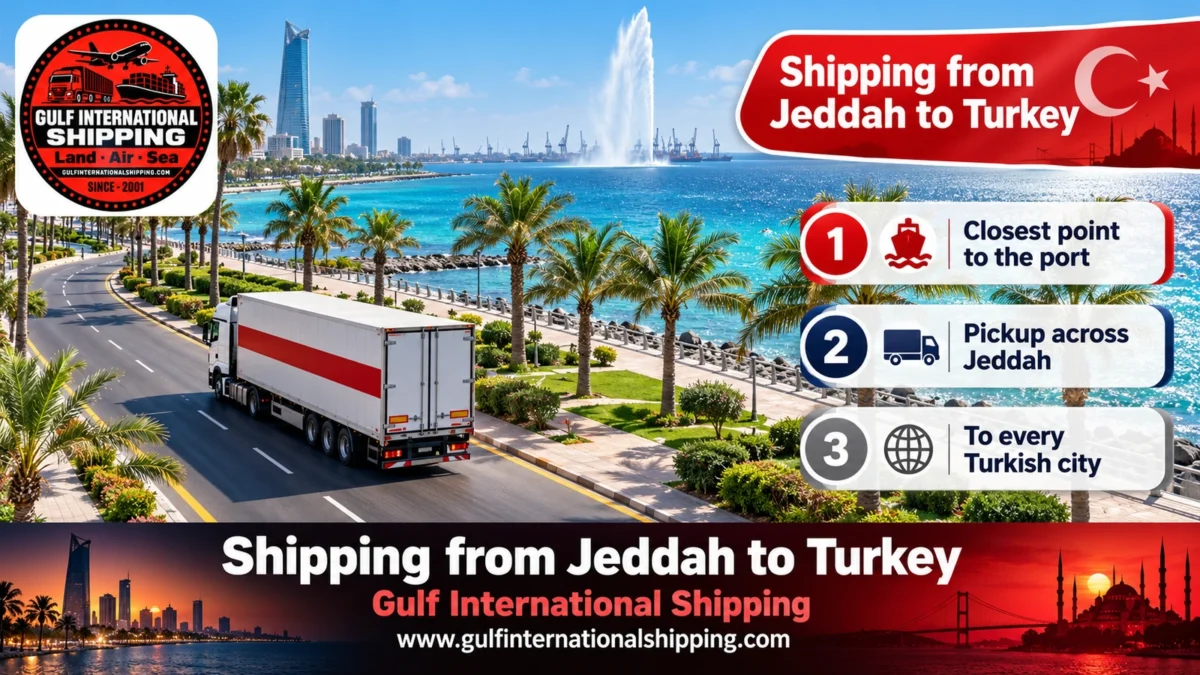 Shipping from Jeddah to Turkey