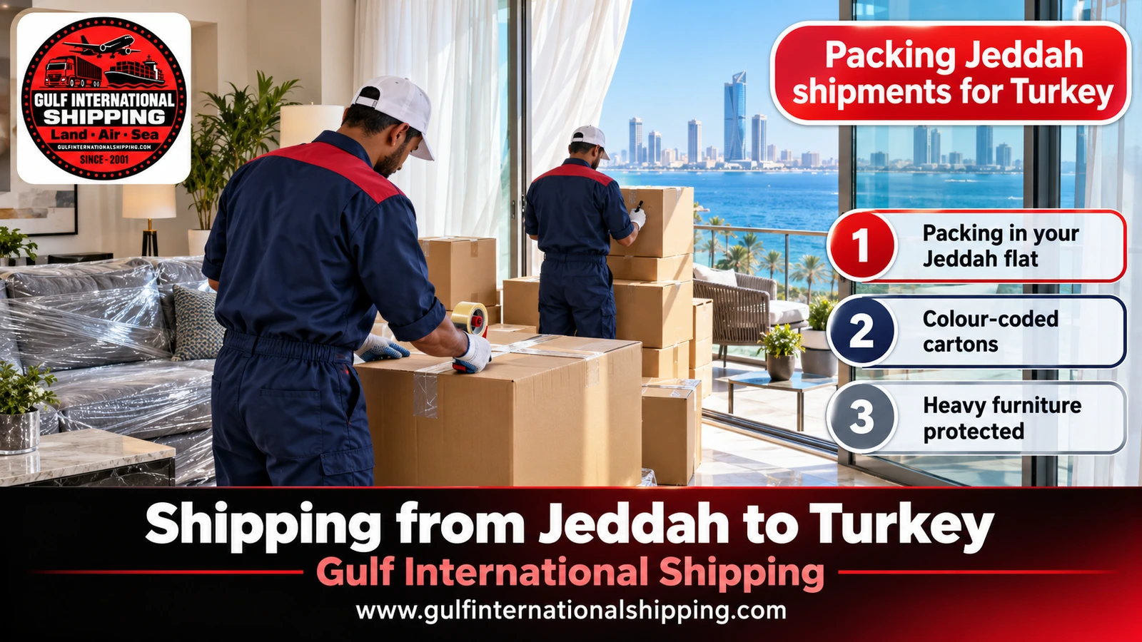 Packing Jeddah shipments for Turkey