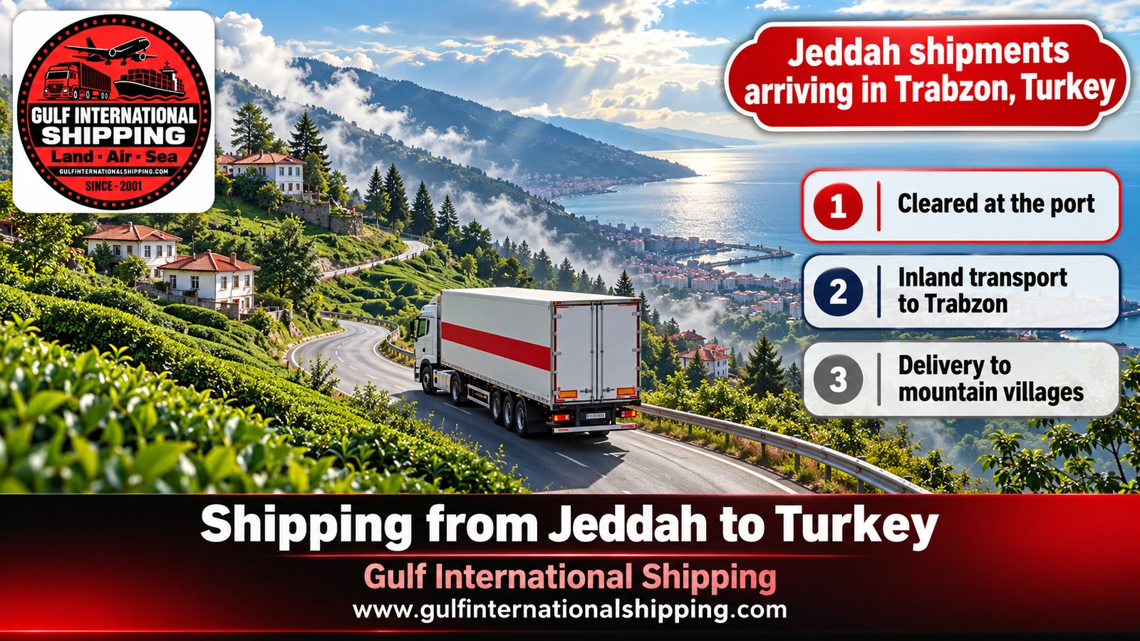 Jeddah shipments arriving in Trabzon, Turkey