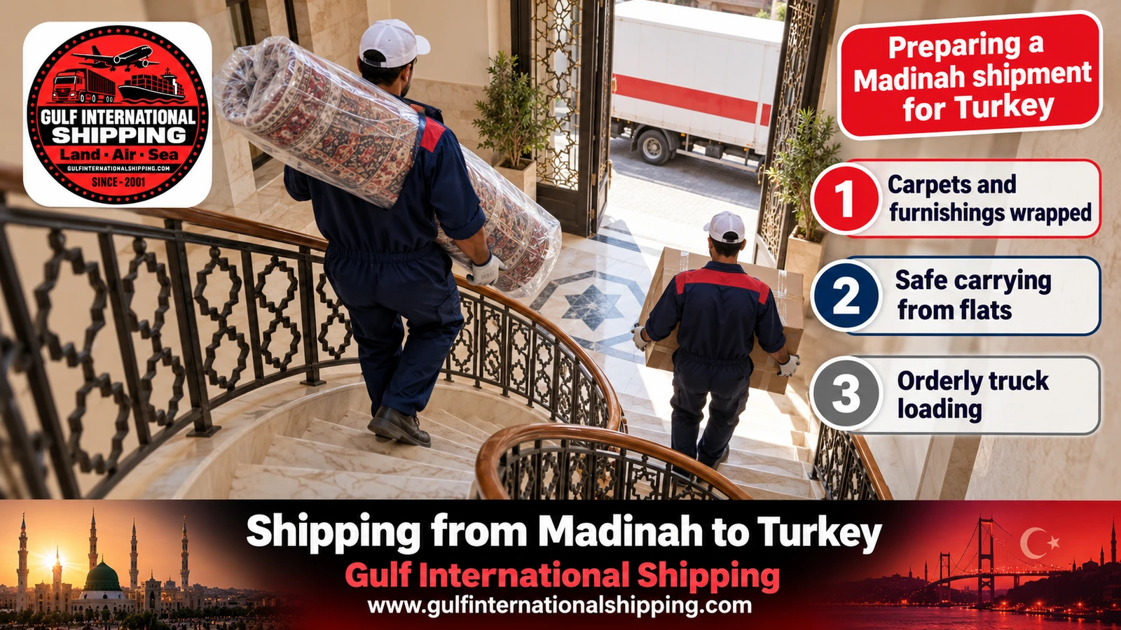 Preparing a Madinah shipment for Turkey