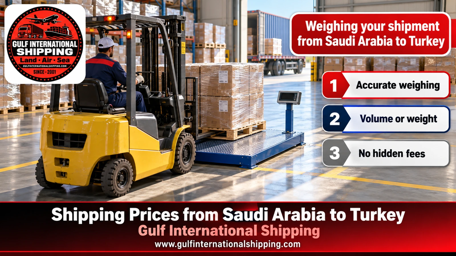 Weighing your shipment from Saudi Arabia to Turkey