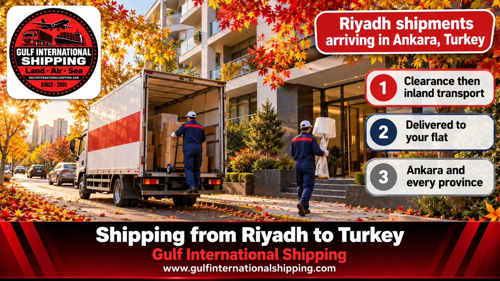 Riyadh shipments arriving in Ankara, Turkey