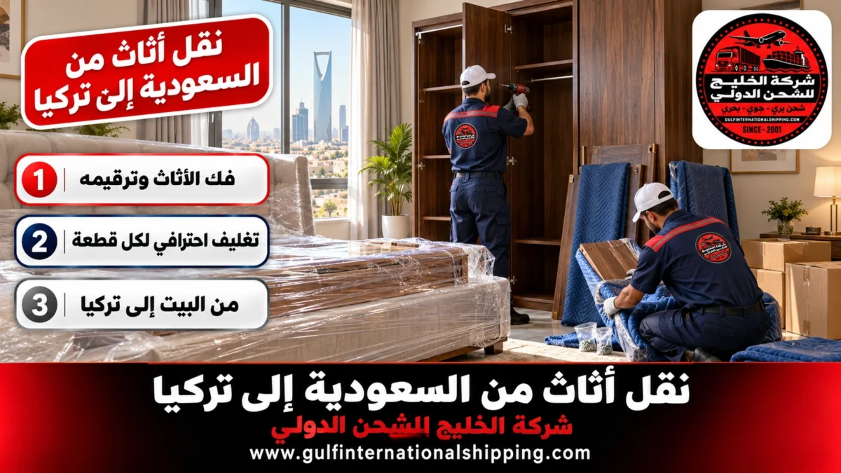 نقل أثاث من السعودية إلى تركيا