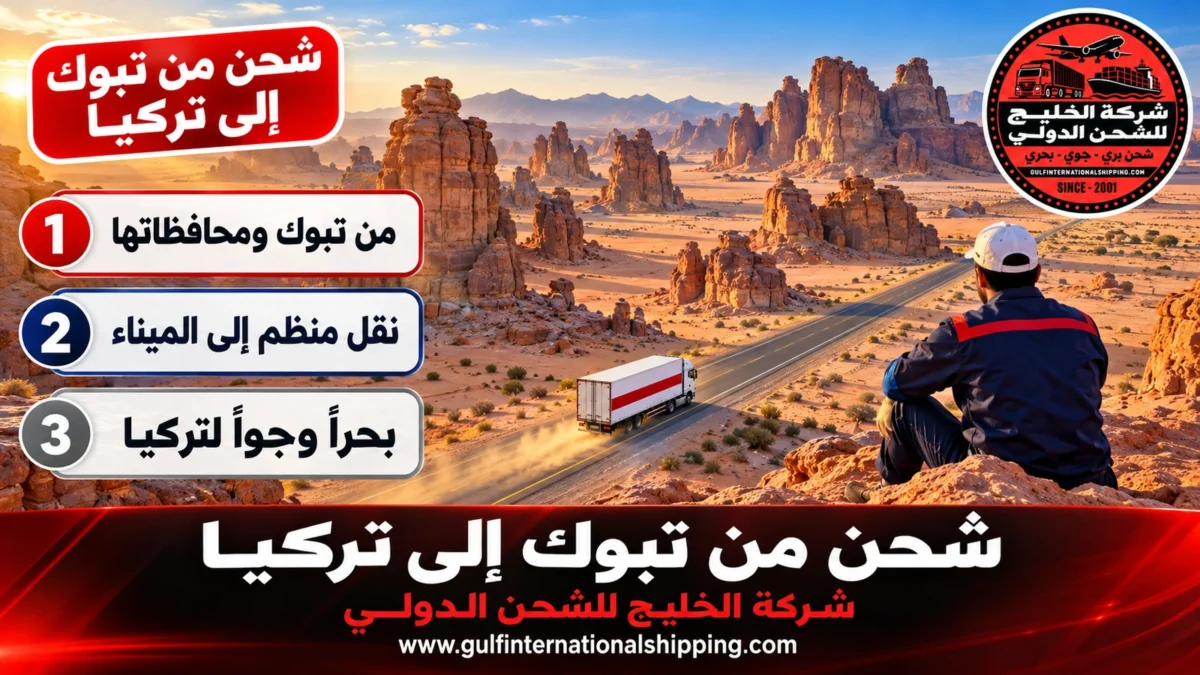 شحن من تبوك إلى تركيا