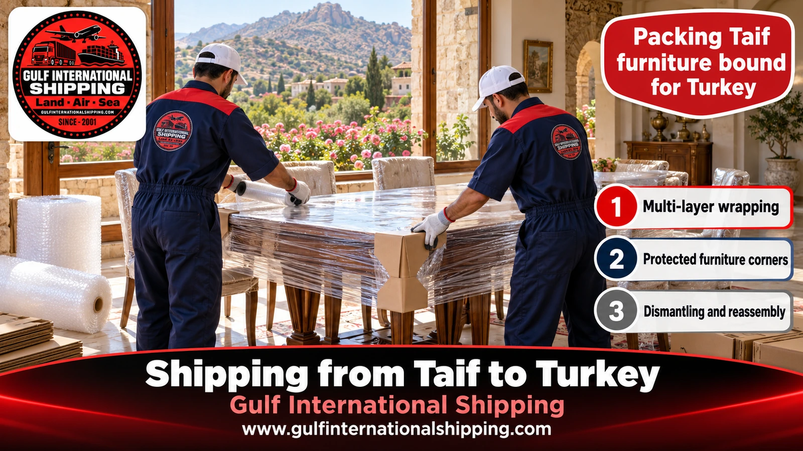 Packing Taif furniture bound for Turkey